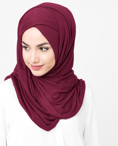 Lux Jersey hijab - Dark Red N19 – SarahCollectionn