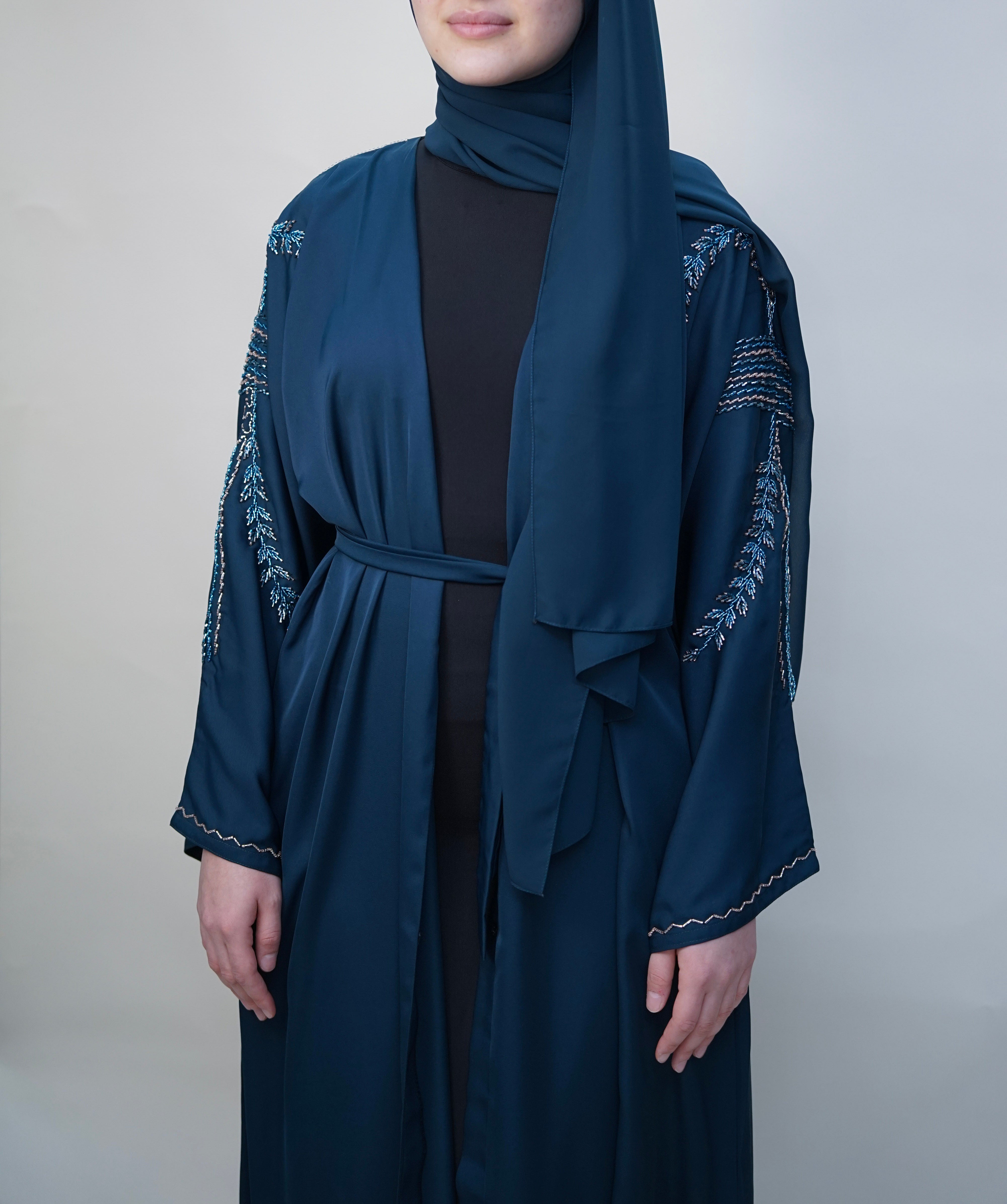 Saphirre Elegance Crinkle Abaya Set