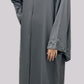 Dove Grey Classic Embroidered Abaya