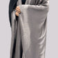 Shiny Taupe Open Front Abaya - Free Flow