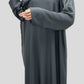 Carbon Simple Crinkle Cuff Abaya