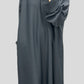 Carbon Simple Crinkle Cuff Abaya