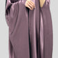 Shiny Mauve Open Front Abaya - Free Flow