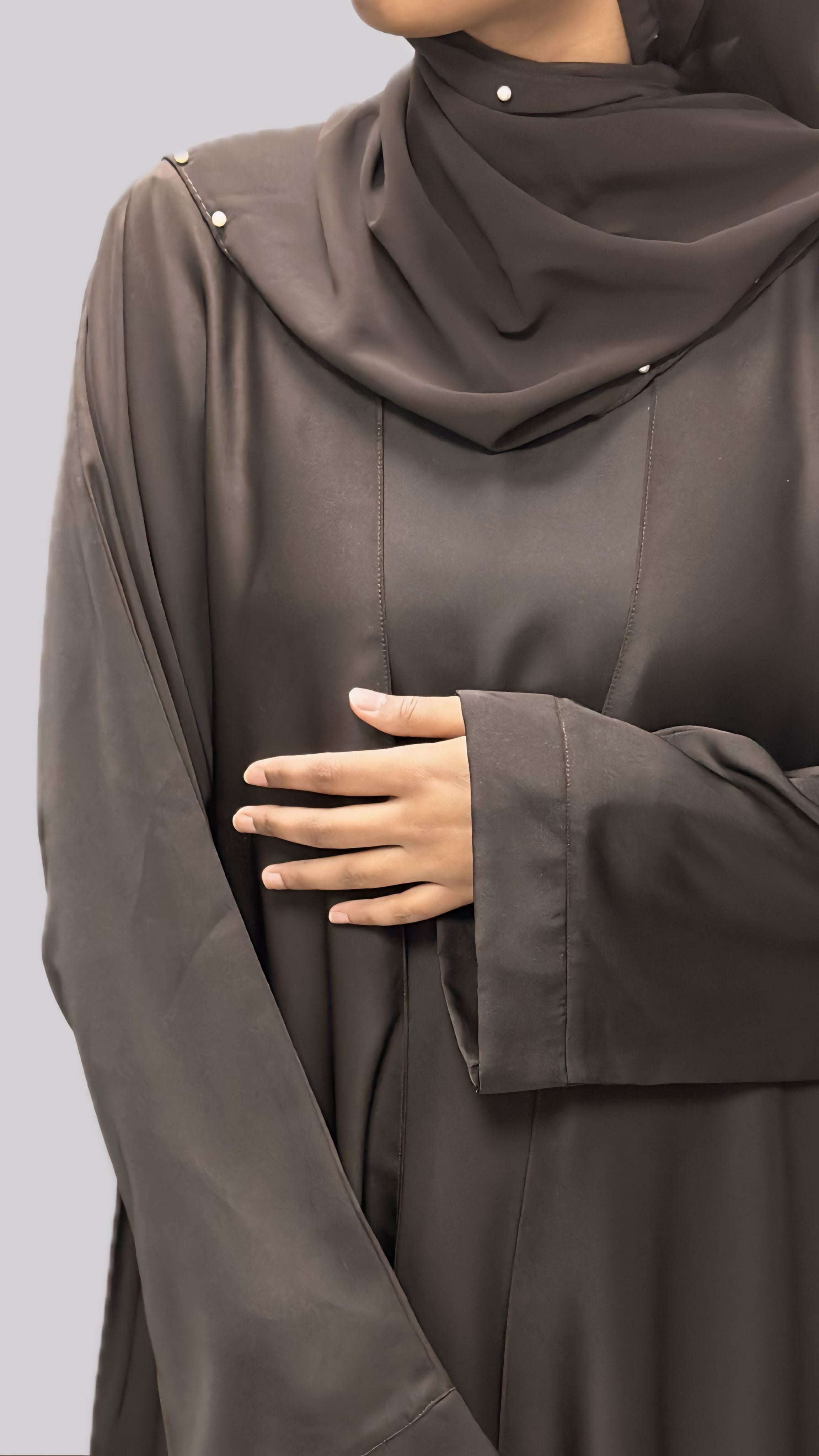 Open Front Abaya With Matching Slip