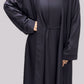 Deep Purple Open Front Abaya With Matching Slip