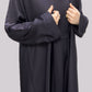 Deep Purple Open Front Abaya With Matching Slip