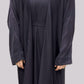 Deep Purple Open Front Abaya With Matching Slip