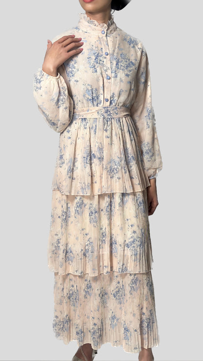 Vintage Tiered Floral Dress