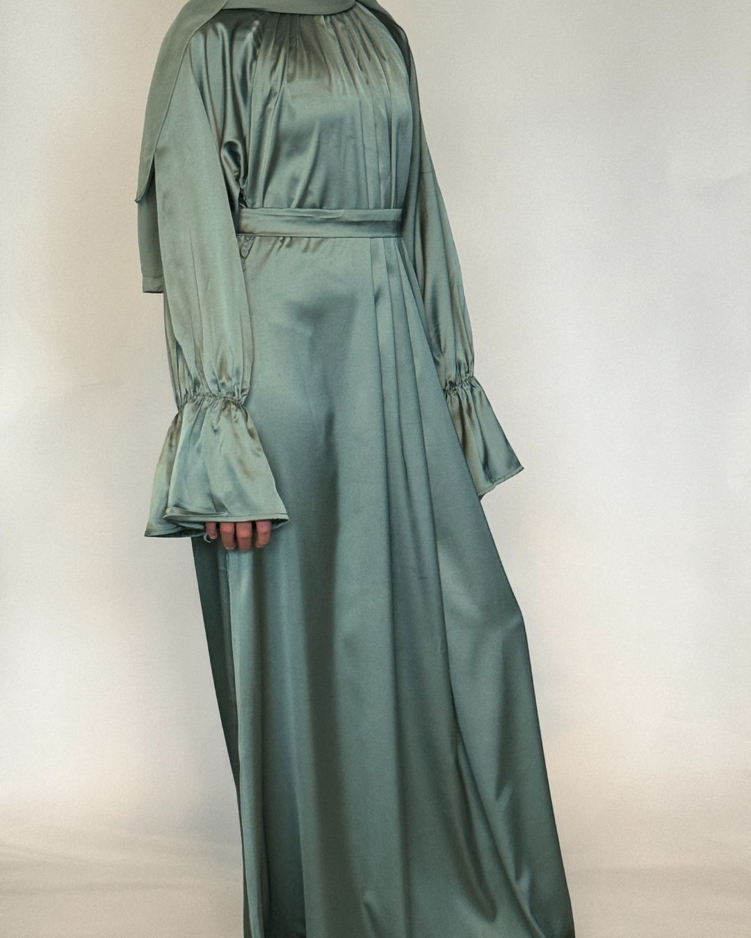 Seafoam Silk Maxi Dress