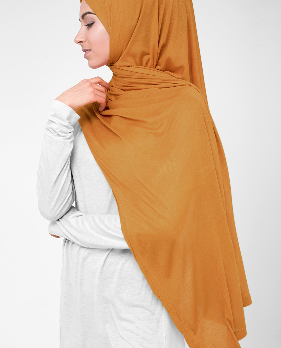 Jersey Hijab Premium quality orange nude blush – kaiapparel
